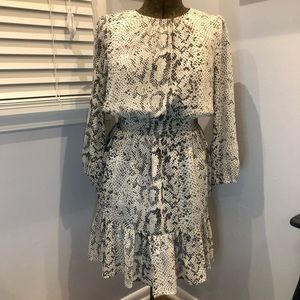 J. CREW Snakeskin print Ruffle Mini Dress - NEW!!
